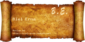 Biel Erna névjegykártya